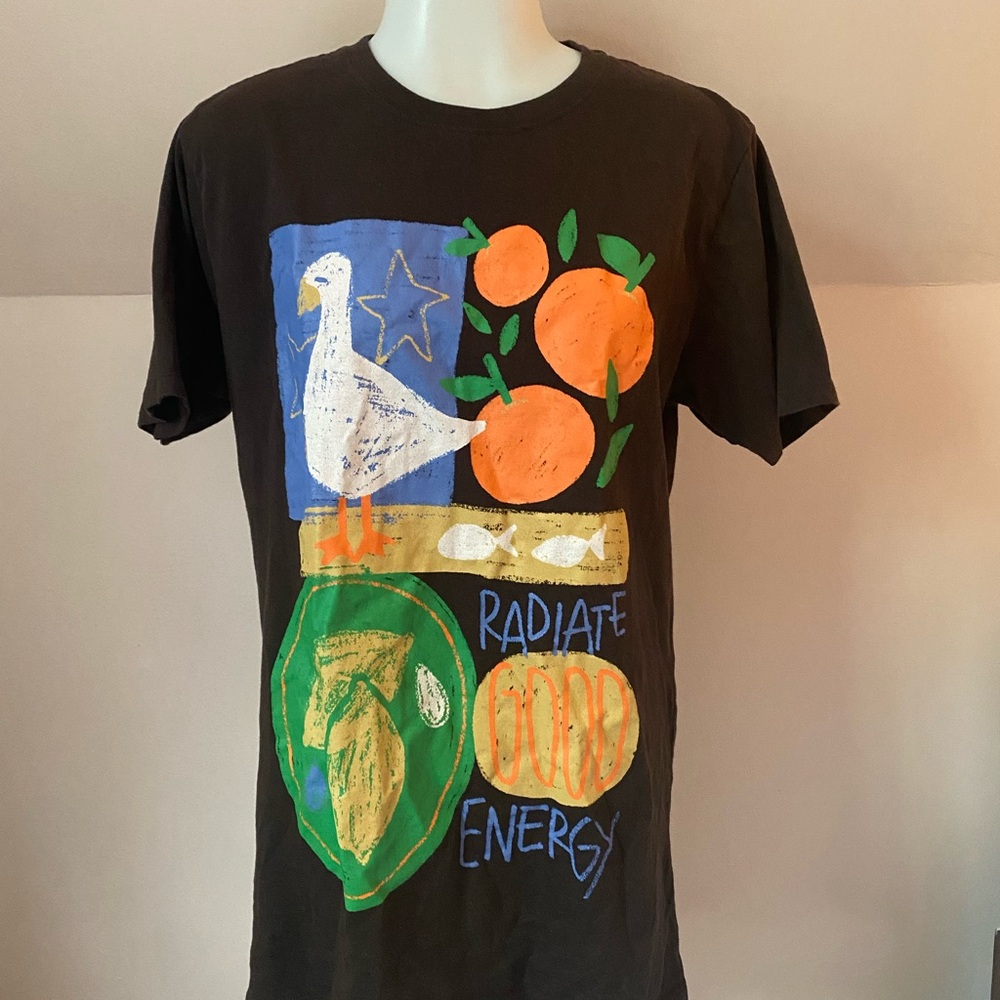 Chemistry Brown Graphic Tee with Orange and Green Accents